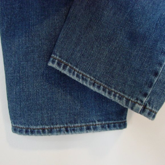Free People Jeans Anthropologie Distressed Straight Leg High Waist Button Sz 29 - Picture 15 of 15